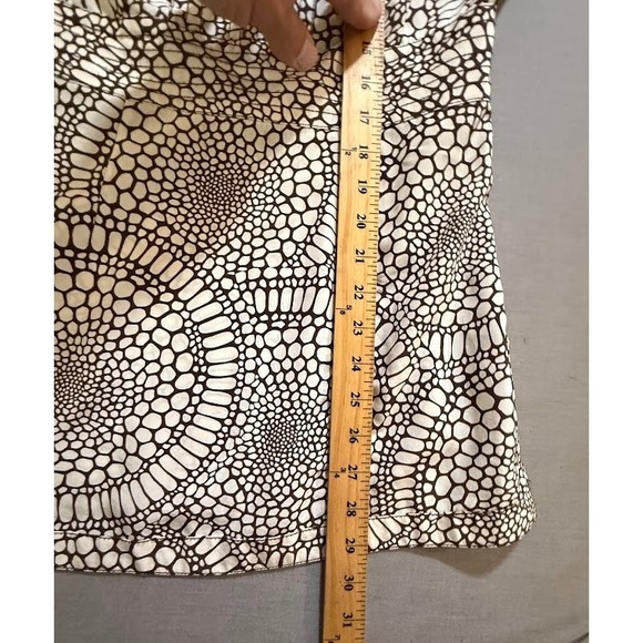 TORY BURCH Shirt Women 6 Beige Printed Silk Long Sleeve Pullover‎ Blouse Ladies. - Picture 7 of 7